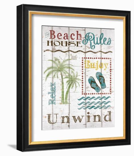 Beach House Rules-Katrina Craven-Framed Art Print