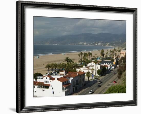 Beach Houses, Santa Monica State Beach Park, Santa Monica, Los Angeles, California-Walter Bibikow-Framed Photographic Print