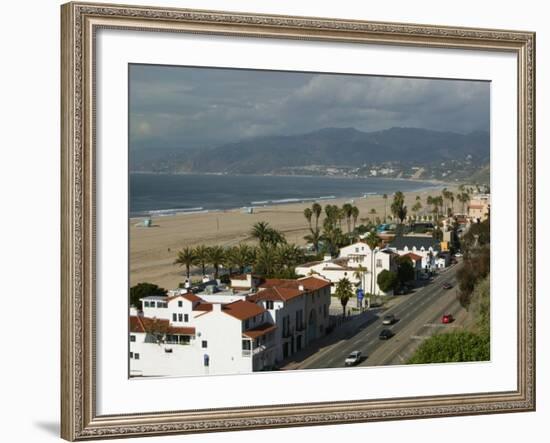 Beach Houses, Santa Monica State Beach Park, Santa Monica, Los Angeles, California-Walter Bibikow-Framed Photographic Print