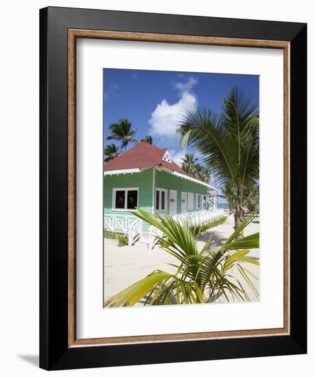 Beach Hut, Bavaro Beach, Punta Cana, Dominican Republic, West Indies, Caribbean, Central America-Frank Fell-Framed Photographic Print