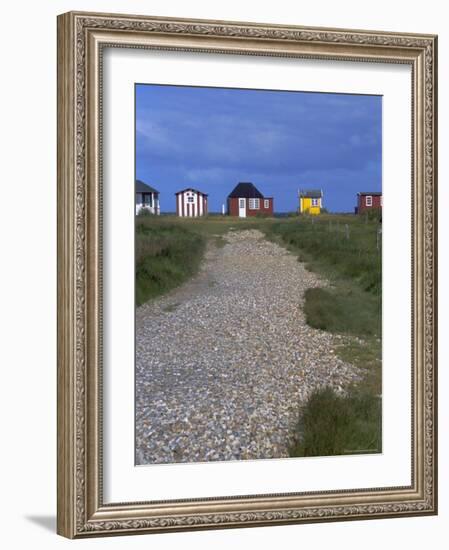 Beach Huts, Aeroskobing, Island of Aero, Denmark, Scandinavia, Europe-Robert Harding-Framed Photographic Print