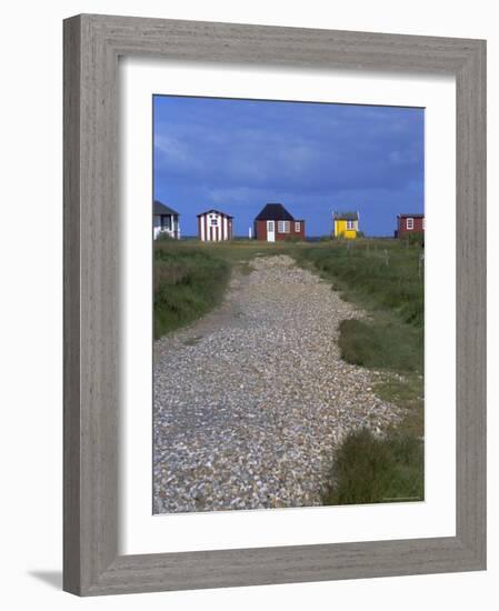 Beach Huts, Aeroskobing, Island of Aero, Denmark, Scandinavia, Europe-Robert Harding-Framed Photographic Print