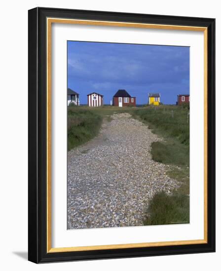 Beach Huts, Aeroskobing, Island of Aero, Denmark, Scandinavia, Europe-Robert Harding-Framed Photographic Print