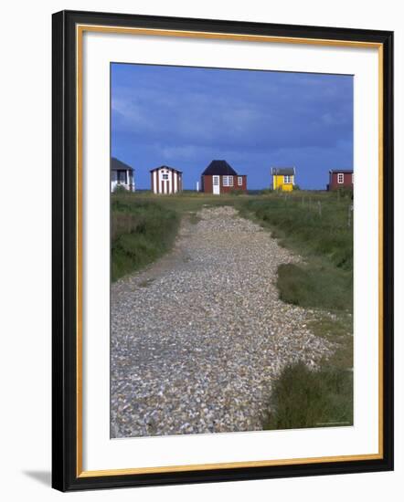 Beach Huts, Aeroskobing, Island of Aero, Denmark, Scandinavia, Europe-Robert Harding-Framed Photographic Print
