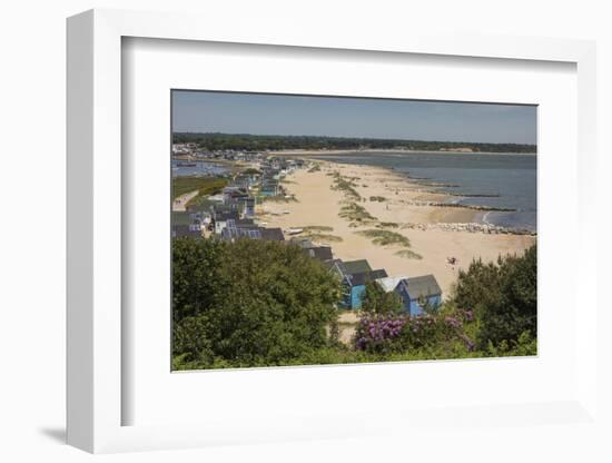 Beach Huts and Sand Dunes on Mudeford Spit at Hengistbury Head-Roy Rainford-Framed Photographic Print