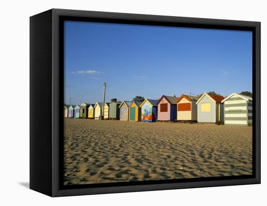 Beach Huts at Brighton Beach, Melbourne, Victoria, Australia-Richard Nebesky-Framed Premier Image Canvas