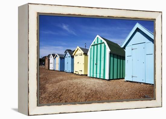 Beach Huts at Felixstowe, Suffolk, England, United Kingdom, Europe-Mark Sunderland-Framed Premier Image Canvas