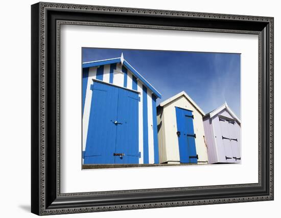 Beach Huts at Felixstowe, Suffolk, England, United Kingdom, Europe-Mark Sunderland-Framed Photographic Print