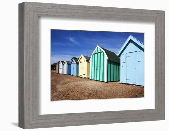 Beach Huts at Felixstowe, Suffolk, England, United Kingdom, Europe-Mark Sunderland-Framed Photographic Print