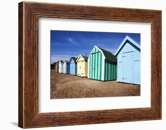 Beach Huts at Felixstowe, Suffolk, England, United Kingdom, Europe-Mark Sunderland-Framed Photographic Print