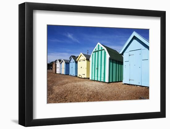 Beach Huts at Felixstowe, Suffolk, England, United Kingdom, Europe-Mark Sunderland-Framed Photographic Print