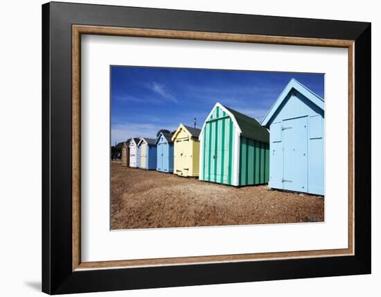 Beach Huts at Felixstowe, Suffolk, England, United Kingdom, Europe-Mark Sunderland-Framed Photographic Print