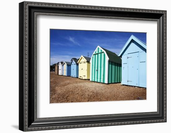 Beach Huts at Felixstowe, Suffolk, England, United Kingdom, Europe-Mark Sunderland-Framed Photographic Print