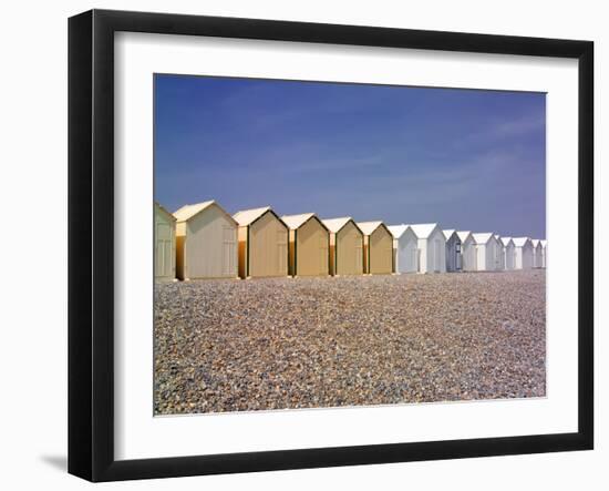 Beach Huts, Cayeux Sur Mer, Picardy, France-David Hughes-Framed Photographic Print