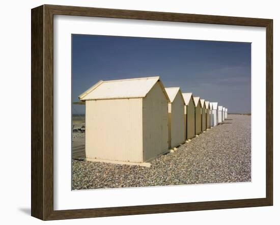 Beach Huts, Cayeux Sur Mer, Picardy, France-David Hughes-Framed Photographic Print