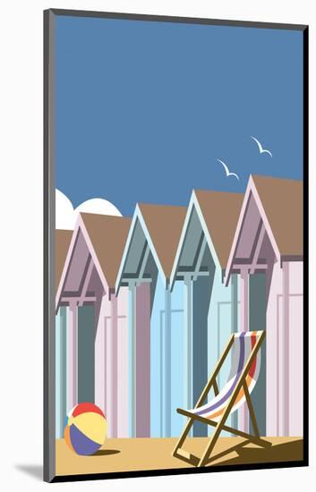 Beach Huts Close Up - Dave Thompson Contemporary Travel Print-Dave Thompson-Mounted Giclee Print