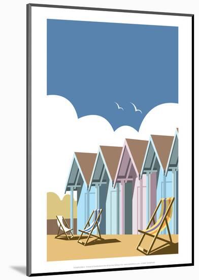 Beach Huts - Dave Thompson Contemporary Travel Print-Dave Thompson-Mounted Giclee Print