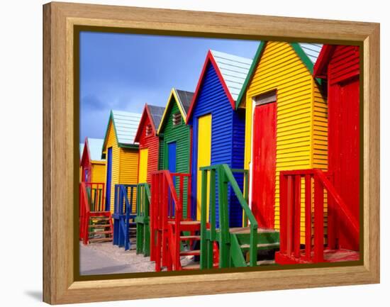 Beach Huts, Fish Hoek, Cape Peninsula, Cape Town, South Africa, Africa-Gavin Hellier-Framed Premier Image Canvas