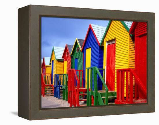 Beach Huts, Fish Hoek, Cape Peninsula, Cape Town, South Africa, Africa-Gavin Hellier-Framed Premier Image Canvas