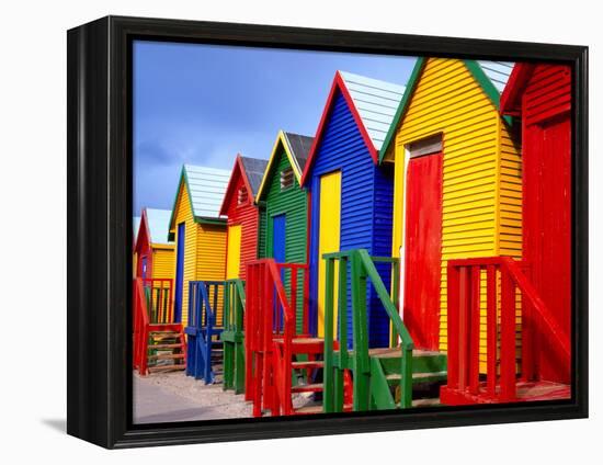 Beach Huts, Fish Hoek, Cape Peninsula, Cape Town, South Africa, Africa-Gavin Hellier-Framed Premier Image Canvas