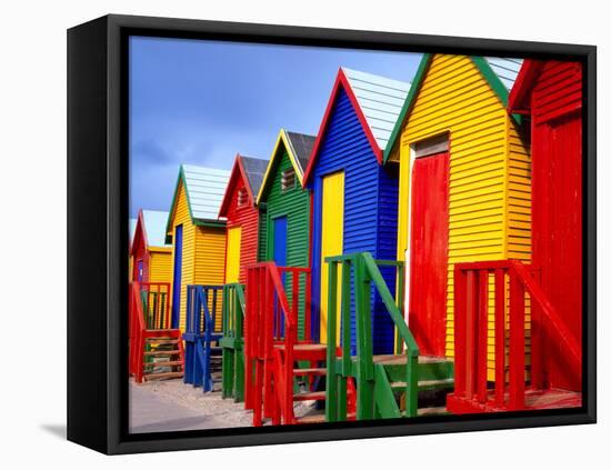 Beach Huts, Fish Hoek, Cape Peninsula, Cape Town, South Africa, Africa-Gavin Hellier-Framed Premier Image Canvas