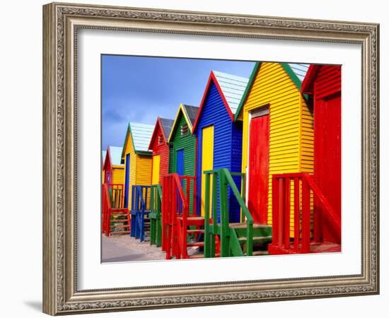 Beach Huts, Fish Hoek, Cape Peninsula, Cape Town, South Africa, Africa-Gavin Hellier-Framed Photographic Print