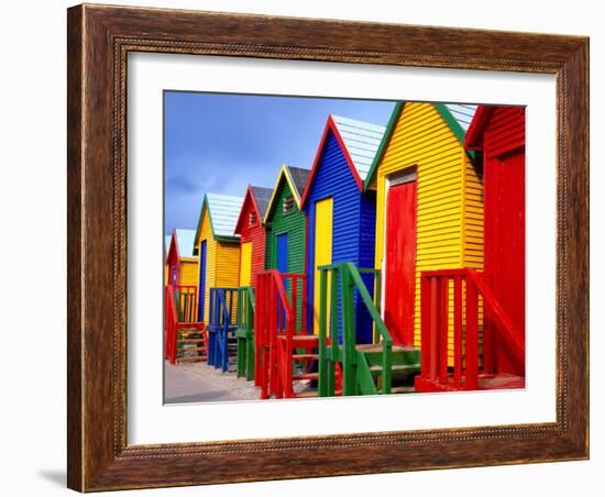 Beach Huts, Fish Hoek, Cape Peninsula, Cape Town, South Africa, Africa-Gavin Hellier-Framed Photographic Print