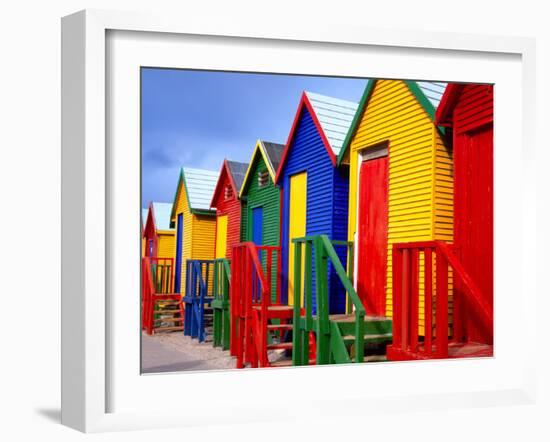 Beach Huts, Fish Hoek, Cape Peninsula, Cape Town, South Africa, Africa-Gavin Hellier-Framed Photographic Print