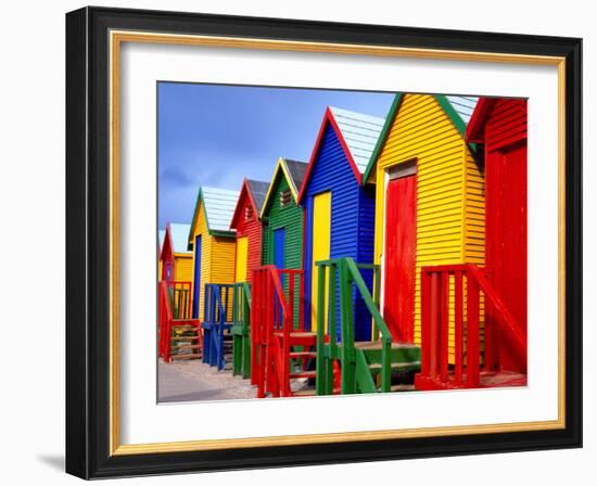 Beach Huts, Fish Hoek, Cape Peninsula, Cape Town, South Africa, Africa-Gavin Hellier-Framed Photographic Print