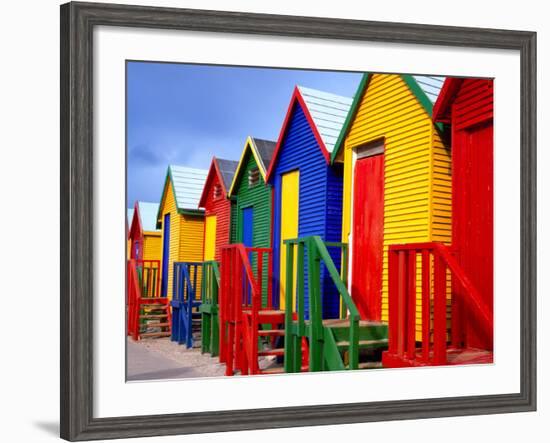 Beach Huts, Fish Hoek, Cape Peninsula, Cape Town, South Africa, Africa-Gavin Hellier-Framed Photographic Print