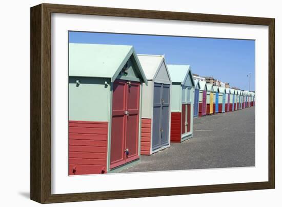 Beach Huts, Hove, Near Brighton, Sussex, England-Natalie Tepper-Framed Photo