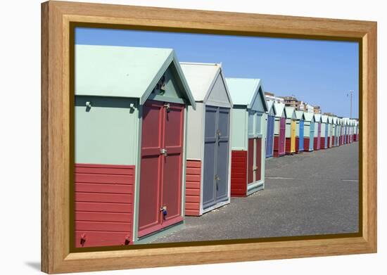 Beach Huts, Hove, Near Brighton, Sussex, England-Natalie Tepper-Framed Stretched Canvas