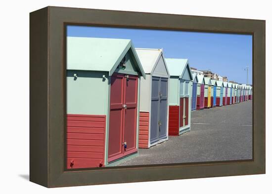 Beach Huts, Hove, Near Brighton, Sussex, England-Natalie Tepper-Framed Stretched Canvas