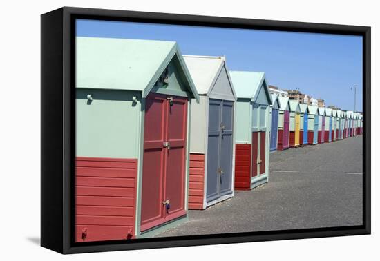 Beach Huts, Hove, Near Brighton, Sussex, England-Natalie Tepper-Framed Stretched Canvas