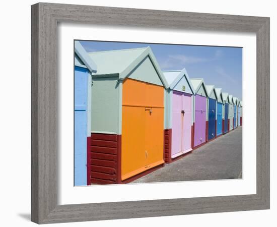 Beach Huts, Hove, Sussex, England, United Kingdom-Ethel Davies-Framed Photographic Print