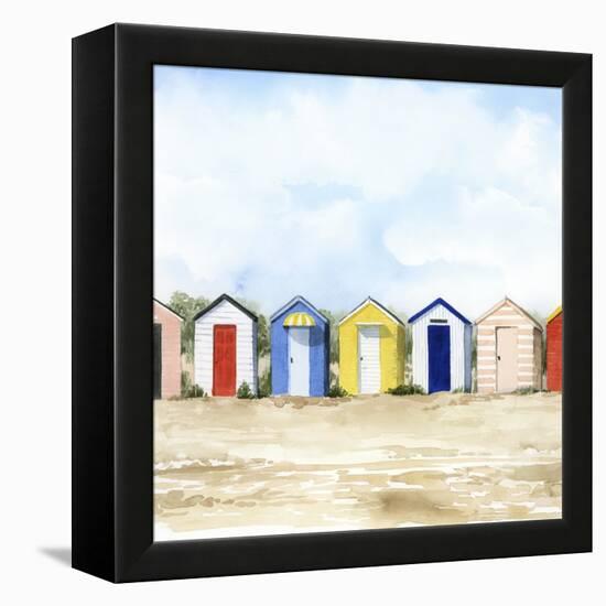 Beach Huts II-Grace Popp-Framed Stretched Canvas