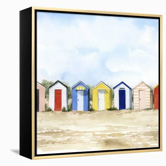 Beach Huts II-Grace Popp-Framed Stretched Canvas