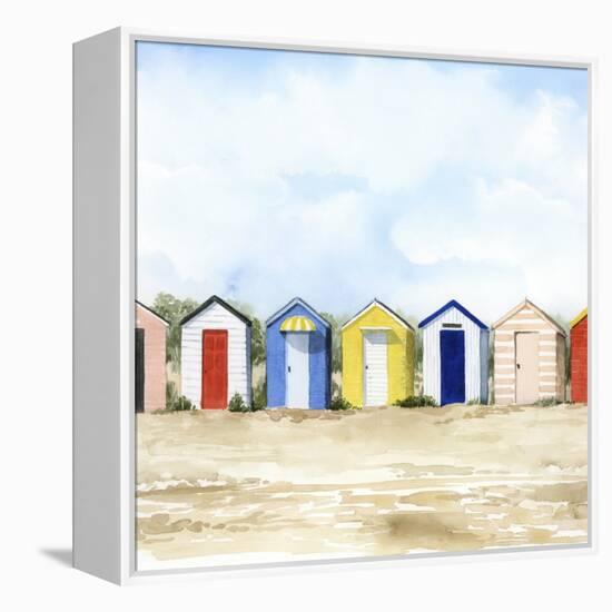 Beach Huts II-Grace Popp-Framed Stretched Canvas