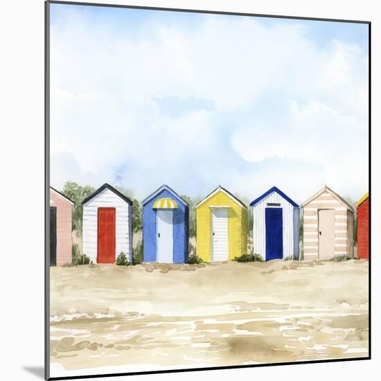 Beach Huts II-Grace Popp-Mounted Art Print