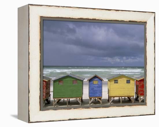 Beach Huts, Muizenberg, Cape Peninsula, South Africa, Africa-Steve & Ann Toon-Framed Premier Image Canvas