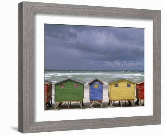 Beach Huts, Muizenberg, Cape Peninsula, South Africa, Africa-Steve & Ann Toon-Framed Photographic Print