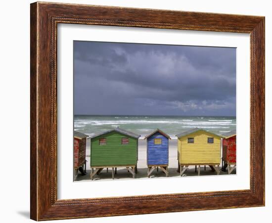 Beach Huts, Muizenberg, Cape Peninsula, South Africa, Africa-Steve & Ann Toon-Framed Photographic Print