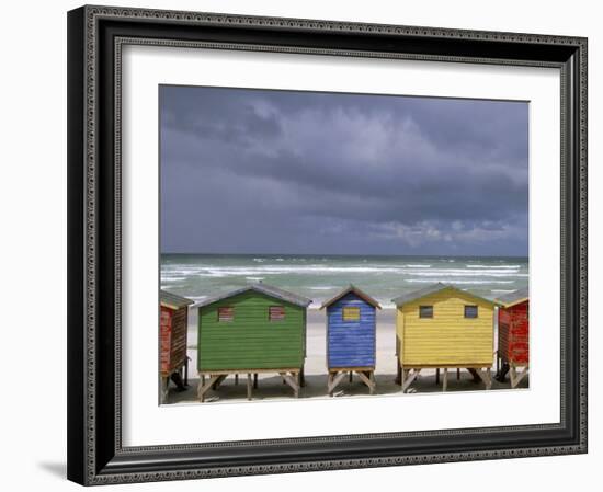 Beach Huts, Muizenberg, Cape Peninsula, South Africa, Africa-Steve & Ann Toon-Framed Photographic Print