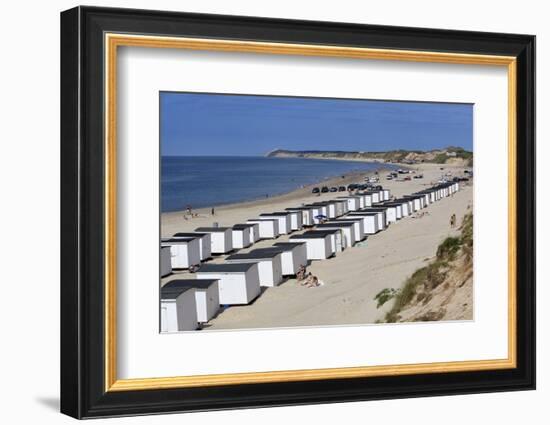 Beach Huts on North Sea Coast, Lokken, Jutland, Denmark, Scandinavia, Europe-Stuart Black-Framed Photographic Print