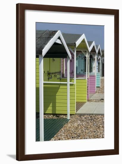 Beach Huts, Rustington, Near Littlehampton, Sussex, England-Natalie Tepper-Framed Photo