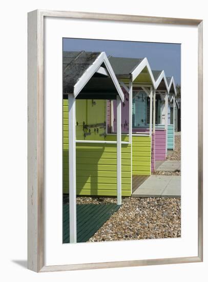 Beach Huts, Rustington, Near Littlehampton, Sussex, England-Natalie Tepper-Framed Photo