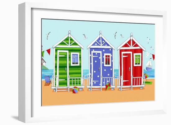 Beach Huts-Peter Adderley-Framed Art Print