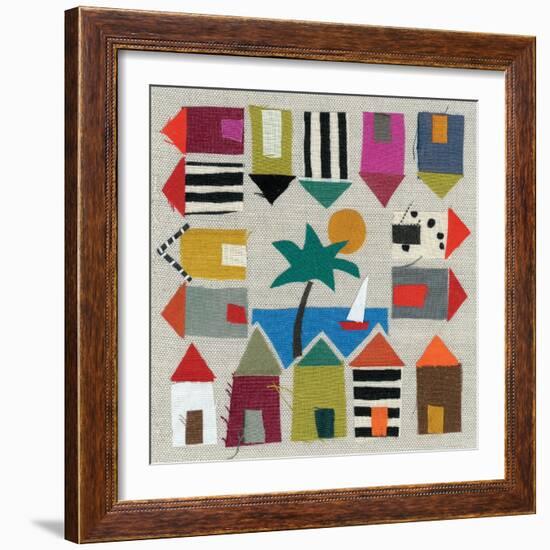 Beach Huts-Jenny Frean-Framed Giclee Print