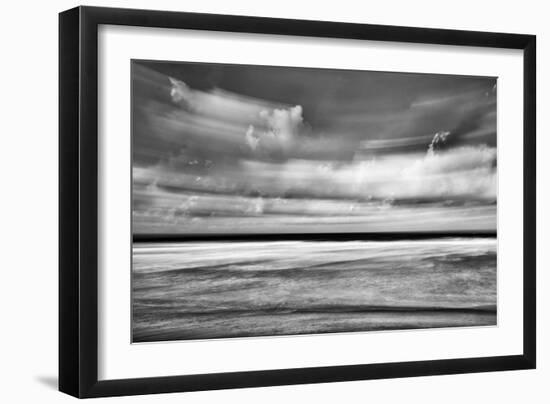 Beach in Motion BW-Lee Peterson-Framed Photo