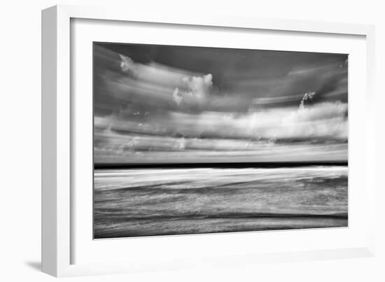 Beach in Motion BW-Lee Peterson-Framed Photo